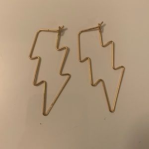 Gold lightning bolt earrings